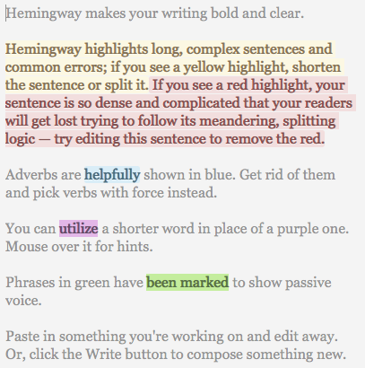 Hemingway app